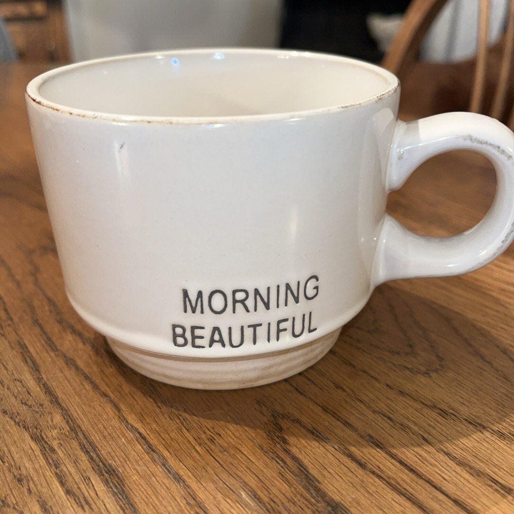 Stoneware Cup Good "Morning Beautiful" Crofton Pottery